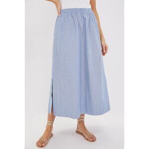 TUCKERNUCK Blue Stripe Athena Skirt Size M NWT Retail $128 Tuckernuck